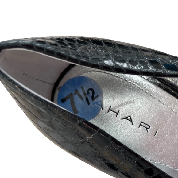 Tahari Riddle Open Toe Pumps Croc Print Elegant - Picture 9 of 10